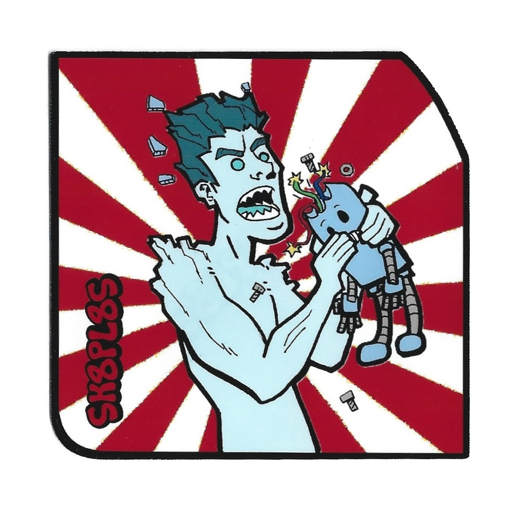 Iceman Eating a Robot sticker